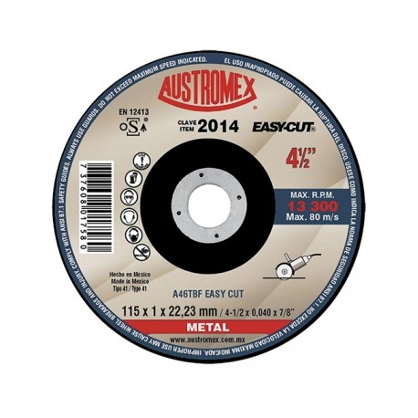 DISCO CORTE/METAL ESM P 4.5" 2014 EASY CUT AUSTROM