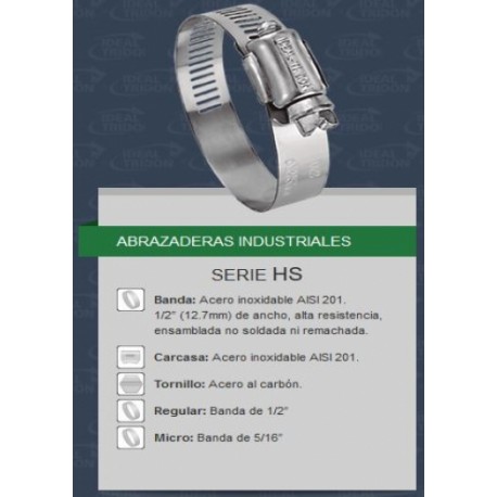 ABRAZ SINFIN AC INOX HS-16 3/4X1-1/2" IDEAL