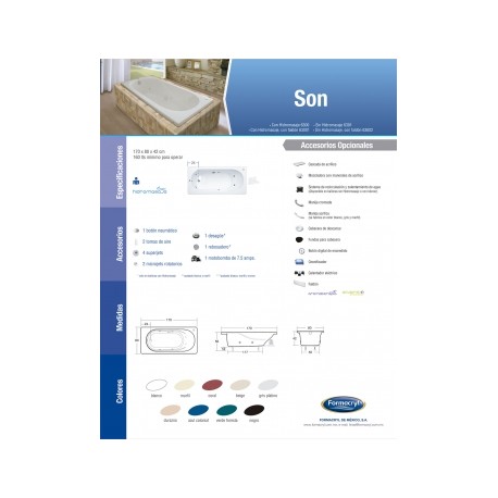 TINA SON S/HIDRO C/FALD S/MANIJAS 63002 FORMACRYL