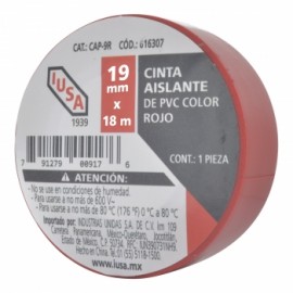 CINTA AISLAR ROJA 19MMX18M 616314 IUSA